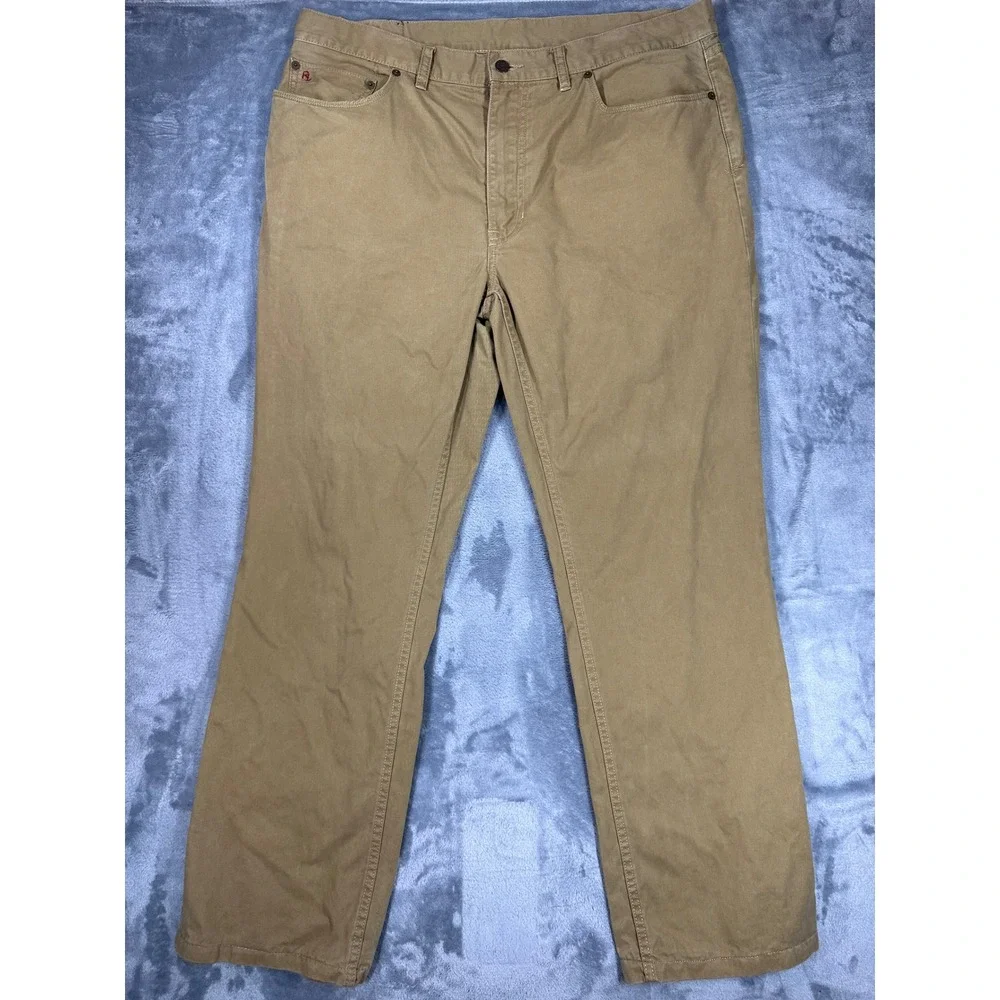 Polo Ralph Lauren Mens Authentic Dungarees Khaki Tan Twill Pants 40x30 Straight